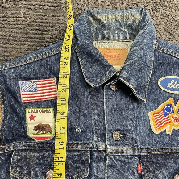 Vintage Levi's Denim Vest M USA Made Patches Steve 76 California Honda Biker 70s - Picture 4 of 8
